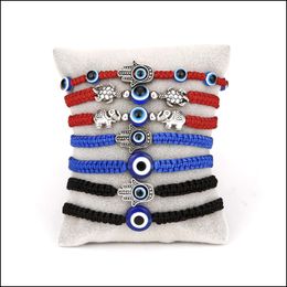 Charm Bracelets Turkish Lucky Evil Eye For Women Handmade Braided Rope Jewelry Red Black Blue String Bracelet Friendship Drop Deliver Dhhqu