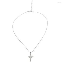 Pendant Necklaces Simple Four Pointed Star For Women Girls Necklace Crucifix Choker Party Jewellery Gifts 40GB