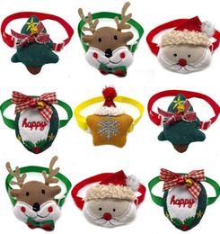 Dog Apparel 50100pcs Christmas Pet Accessories Santa Claus Deer Collar For Dogs Adjustable Bowtie Necktie Xmas6387750