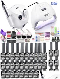 Nail Art Kits 30Pcs Gel Polish Set 35000Rpm Drill Hine Kit With 120W Uv Led Lamp Manicure Tools Drop Delivery Health Beauty Dhsdw1788511