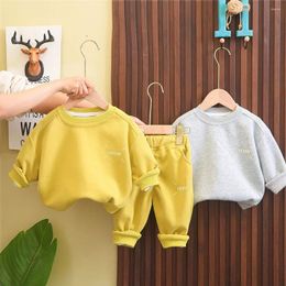 Clothing Sets Fashion Long Sleeved Pants 2Pcs Sports Clothes For Kids Boys 2024 Spring Letter Casual Pullover Hoodie Children's Outfits