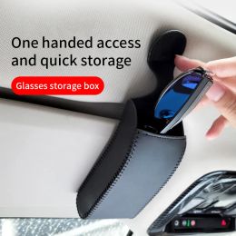 Leather Car Sun Visor Point Pocket Organiser Bag Auto Glasse Storage Holder Car-styling Card Holder Sunshade Bag Glasses Case