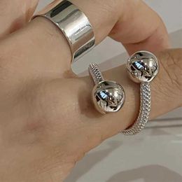 Couple Rings Fox Silver Color Double Dall Rings for Women Couples New Fashion Retro Punk Geometry Handmade Birthday Party Jewelry Gifts S2452455