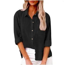 Women's Blouses Plus Size Cotton Linen Female Long Sleeve Shirts Autumn Casual Loose Vintage Tops Blouse Clothing