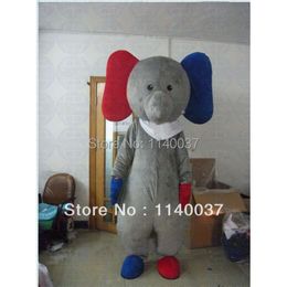 mascot Red and Blue Ear Mascot Costume New Style Grey Elephant Mascotte Outfit Suit Mascot Costumes