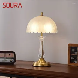 Table Lamps SOURA Modern Brass Lamp LED Creative Luxury Fashion Crystal Copper Desk Light For Home Living Room Bedroom Decor