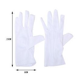 1pair Men Spandex Thin White Parade Gloves Formal Tuxedo Costume Honor Guard Mittens for Coin Jewelry Silver Inspection