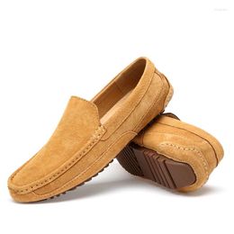Casual Shoes Man Loafers Suede For Men Lazy Comfort Slip-on Driving Male Moccasins Big Size 38-46