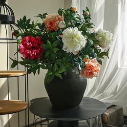 Decorative Flowers 1PC 70cm Red Silk Peony Artificial Rose Wedding Home DIY Decor Bouquet Accessories Craft Fake Flower Indoor Arrangement