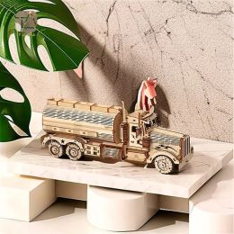 Tada 3D Wooden Puzzle Toys Movable Tank Car Assembly Toy Gift For Children Adult Model Building Block Kits