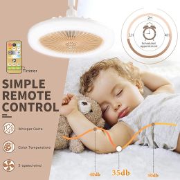 Dimmable Ceiling Fan Lamp With Remote Control Fan Lamp AC85-265V LED Universal Aroma Fan E27 3 Color Changing Fan Light