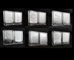 10pcs Non Magnetic Craft 1Oz Series Bullion Bar United States Switzerland Germany Silver Plated Crafts Collection Gift5541548