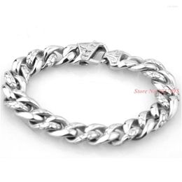 Chain Link Bracelets 1M 22Cm 316L Stainless Steel Wristband Bracelet High Quality Punk Snap Button Hand Mens Chirstmas Drop Delivery Dhhrk