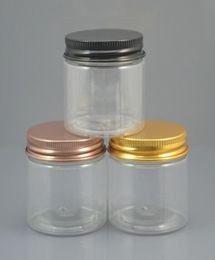 30pclot 200ml Refillable Clear Plastic Cosmetic Jar Serum Bottle Gold Black Bronze Aluminium Lid 7oz Cream Container Factory Whole7094220