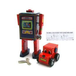 Wind-up Toys Adult series retro style toy metal tin search and rescue robot dog car winding toy picture model retro toy gift S2452444