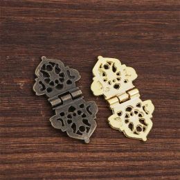 1/2Pcs Antique Bronze Mini Lace Hinge Small Decorative Jewellery Wooden Box Cabinet Door Butt Hinges with Nails Furniture Accessor