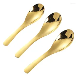 Spoons Stainless Steel Chinese Soup Home Kitchen Large Capacity Silver/gold Mirror Polished Flatware For Rice Tableware