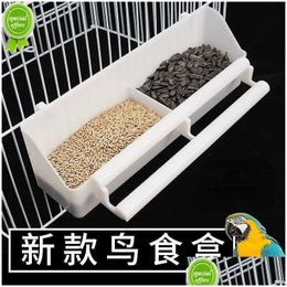 Garden Decorations New Parrot Birds Water Hanging Bowl Parakeet Feeder Box Pet Cage Plastic Food Container Feeding Tools Bird Drop Del Dhwoe