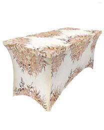 Table Skirt Persian Pattern Watercolour Leaves Elastic Wedding Birthday Decoration Tablecloth For Party