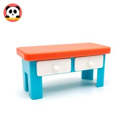Big Building Block Assembled Mini Furniture Girl Play House Toys For Children Compatible Duploed Accessories Educational Gift