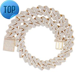 On Sale Hip Hop Miami Cuban Link Chain 925 Sterling Silver Full Diamond Mens Cuban Link Necklace