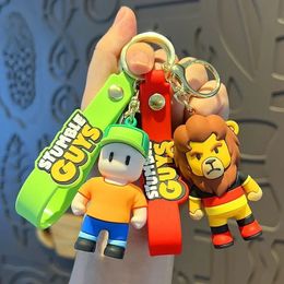 Stumble Guys Keychain Lion Man Banana Person Doll Funny Bag Pendent Game Stumbled Keyring Car Ornament Key Accessories Toy Gift 240524