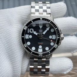 Wristwatches STEELDIVE In SD1982 BGW9 Blue Luminous 46.5MM Big Size 25000M Waterproof Sapphire Glass Ceramic Bezel NH35 Mens Dive Watches
