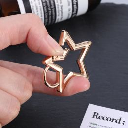 Pentagram Metal Ring Spring Clasps for DIY Jewelry Openable Star Carabiner Keychain Bag Clips Hook Dog Chain Buckles Connector