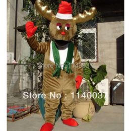 mascot CHRISTMAS MOOSE REINDEER MASCOT STAG NIGHT FANCY DRESS COSTUME HOT SALE CARTOON MASCOTTE OUTFIT Mascot Costumes