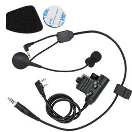 Tactical PTT Y Line Microphone Kit Electronic Headset Adapter For Howard Leight Impact /ZOHAN EM054/SORDIN IPSC shooting headset