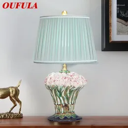 Table Lamps OUFULA Modern Ceramic Lamp LED Creative Fashion Flower Desk Light For Decor Home Living Room Bedroom Study