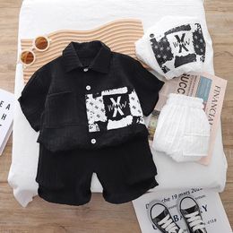 Clothing Sets Boys Clothes Summer 2024 Children Cotton Shirts Shorts 2pcs Beach Suit For Baby Tracksuits 1 To 5 Years Kids Outfit Toddler