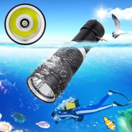 Powerful LED Diving Flashlight Super Bright Professional Underwater Torch IP68 Waterproof rating Lamp Light Using 18650 Battery