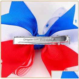 Accessori per capelli American Flag Bow Clips Llowtail Hairpins copricapo 4 ° di Jy Us Independence Day Kids Agking Atmosphere for Children Dhne4