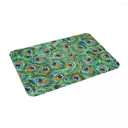 Carpets Peacock Feathers 24" X 16" Non Slip Absorbent Memory Foam Bath Mat For Home Decor/Kitchen/Entry/Indoor/Outdoor/Living Room