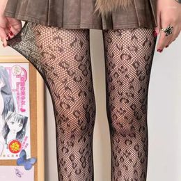 Women Socks Sexy Leopard Print Stockings Summer Thin Hosiery Fishnet Pantyhose Female Gothic Pattern Tights Seamless Legging