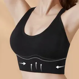 Camisoles & Tanks Shockproof Buckle Sports Bra Women Padded Gather Yoga Push Up Gym Running Seamless Workout Fitness Top