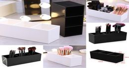 3 Lattices Makeup Brush Organizer Cosmetic Pen Storage Container Plastics Table Eyebrow Brush Holder Standing Storeage Box1874599