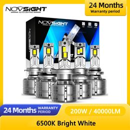 NOVSIGHT H7 LED Headlight For Car H4 LED Lights H11 9005 9006 HB3 HB4 9012 6500K 40000LM 200W LED 12V Auto Fog Light Bulbs