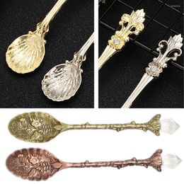 Spoons Espresso Vintage Floral Carved Spoon Coating Is Highly Reflective