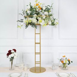Wedding Road Lead Flower Centerpieces Stands Metal Frames Table Stand Floor Decoration Stand Wedding Gold Metal Round Arch Flower Stand For Event