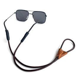 Sunglasses Cases Real Leather Glasses Non-slip Rope Chain Case Sile Eyeglasses Straps Sunglasses String Band Holder Elastic Anti Slip Cords Q240524