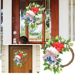 Decorative Flowers Artificial Window Light Wreath Front Hanging Porch Independence Day Door Christmas Wreaths For With Hanger