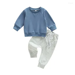Clothing Sets Toddler Baby For Infant Boys Clothes Set Solid Sweatshirt Pants 2pcs Outfit Kids Costume 2024 Autumn
