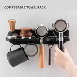 Kitchen Storage Space-saving Smooth Surface Keep Neat Coffee Maker Accessories Hanging Wall Shelf Handle Rack Daily Use