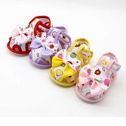 Girl Newborn Infant Baby Girls Summer Bow Soft Sole Toddler Anti-slip Sandals Shoes For Newborns Sandalias L2405