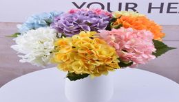 47cm Artificial Hydrangea Flower Head Fake Silk Single Real Touch Hydrangeas 8 Colours for Wedding Centrepieces Home Party Decorati6158656