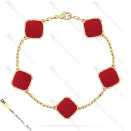 Bracciale a trifoglio a catena 18K Gioielli in oro Braccialetti per donne in acciaio in acciaio in acciaio oro mai sbiadito non stabilisce non allergici, oro/argento/rosa, negozio/21621802