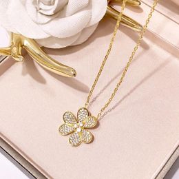 Fashion Jewellery Wholesale Exquisite rose gold silver Copper Micro Pave Full Diamond sane hua Necklace for woman 241O