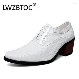 Casual Shoes LWZBTOC Mens Dance High Heel Shiny Leather Party For Man Heighteen Business Reception 6cm Oxfords